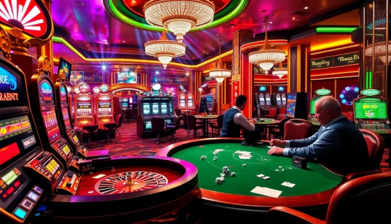 s666 showcases an exciting casino atmosphere with vibrant slot machines, poker tables, and vibrant lighting.