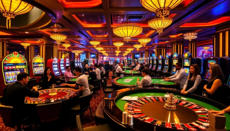 f8bet players at an exciting casino scene with roulette and slot machines